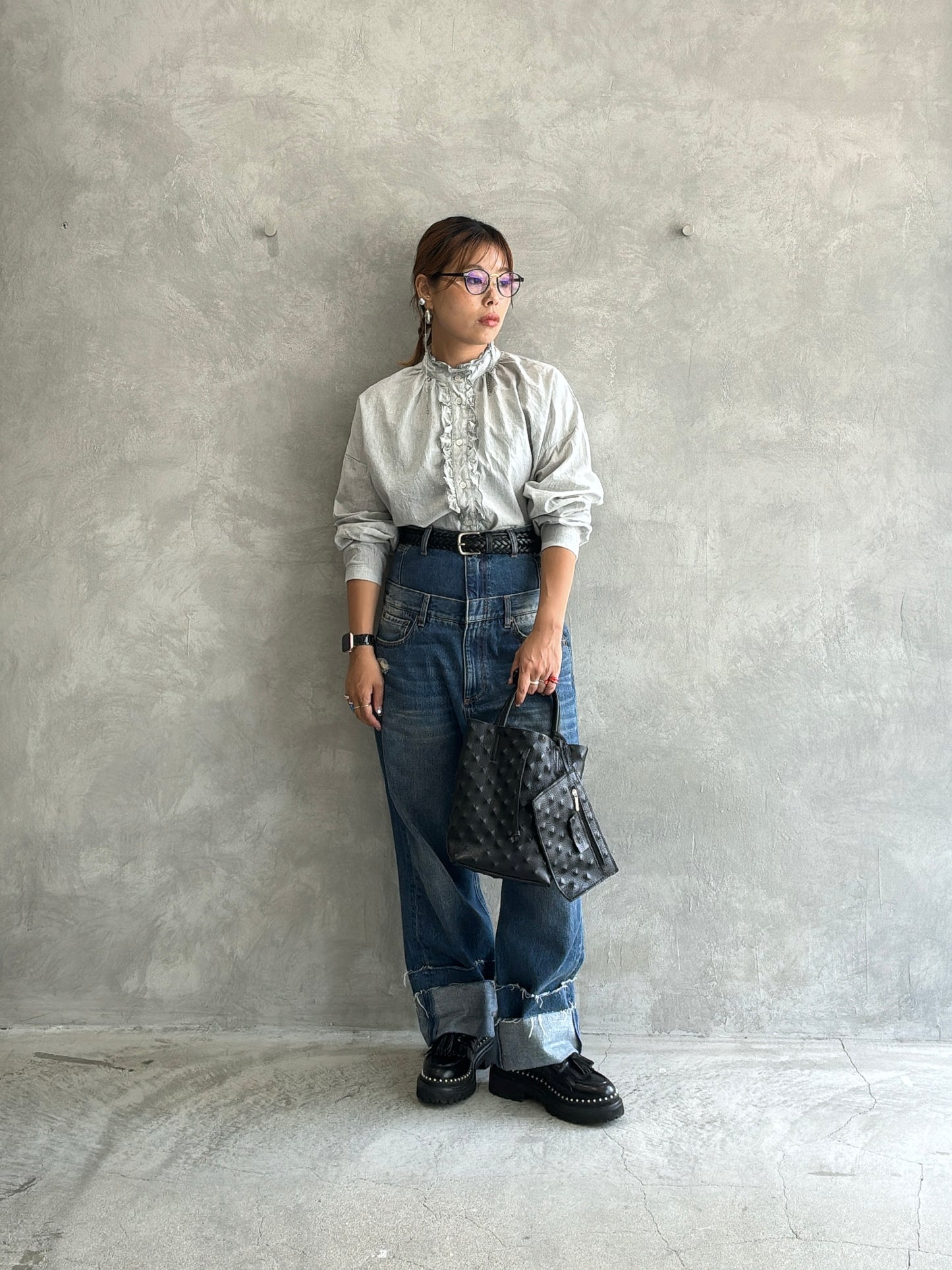 Wウエストデニムパンツ／VERSEAU