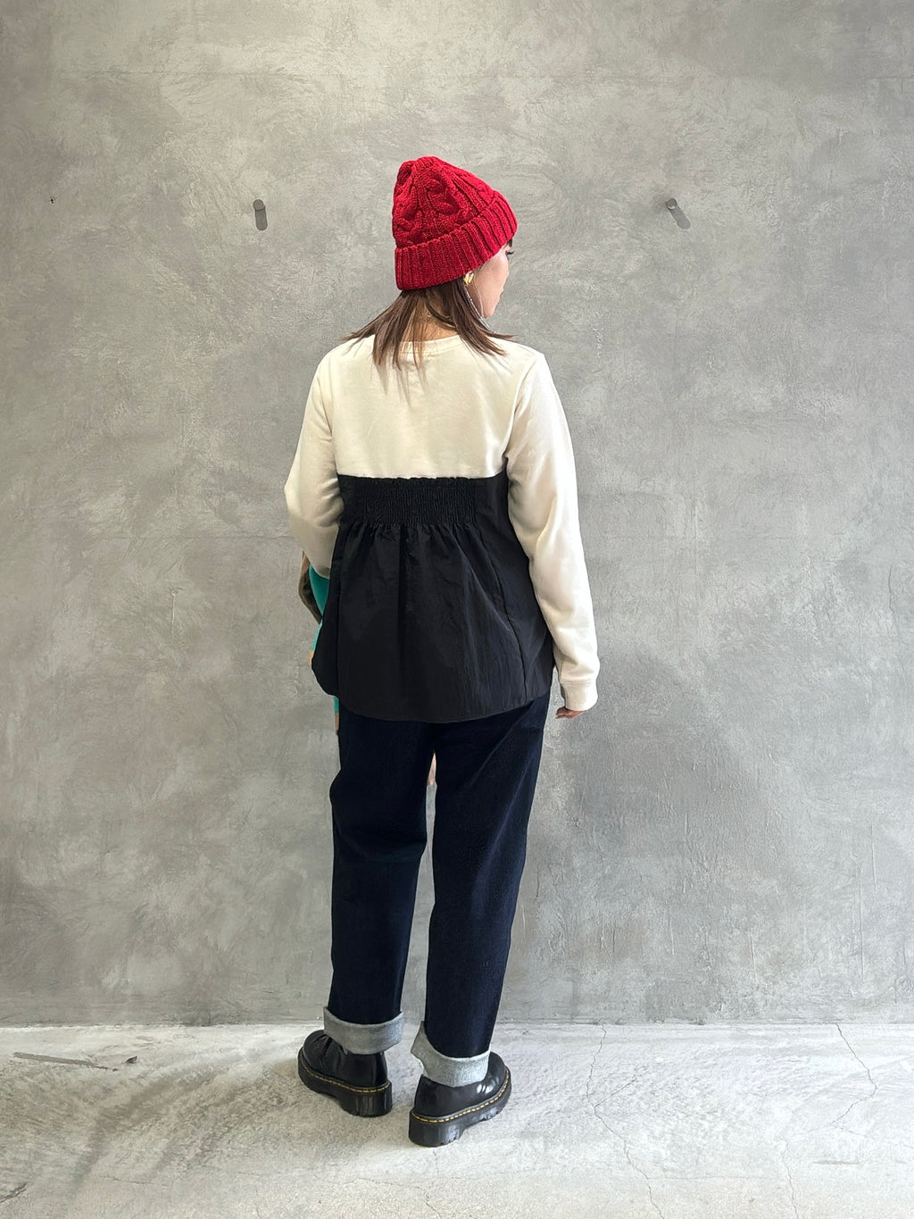 フリル切替スウェット