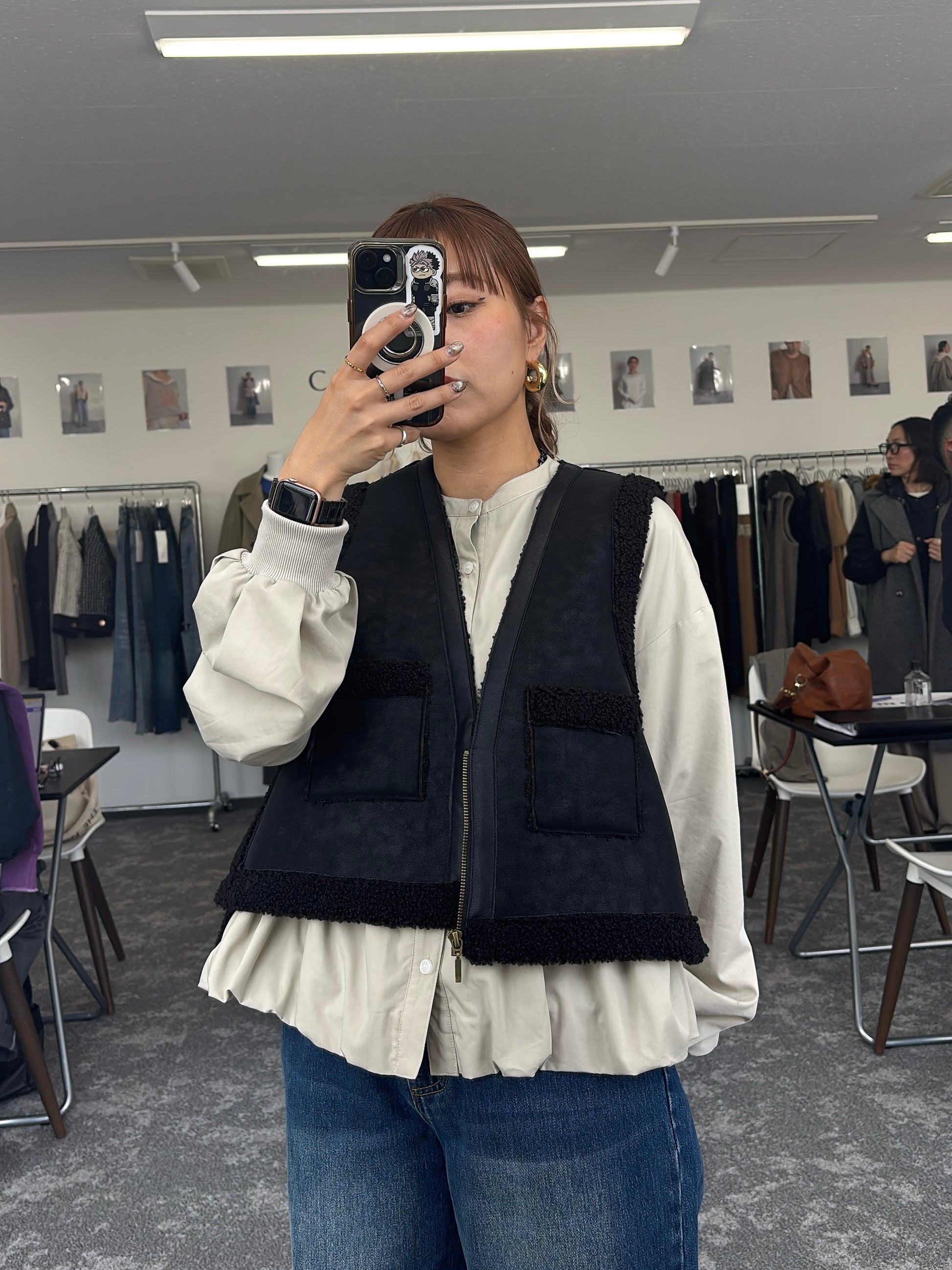 【予約⚡︎販売】バックオーバームートンベスト／604499／CYAN tokyo／2026 AW#1
