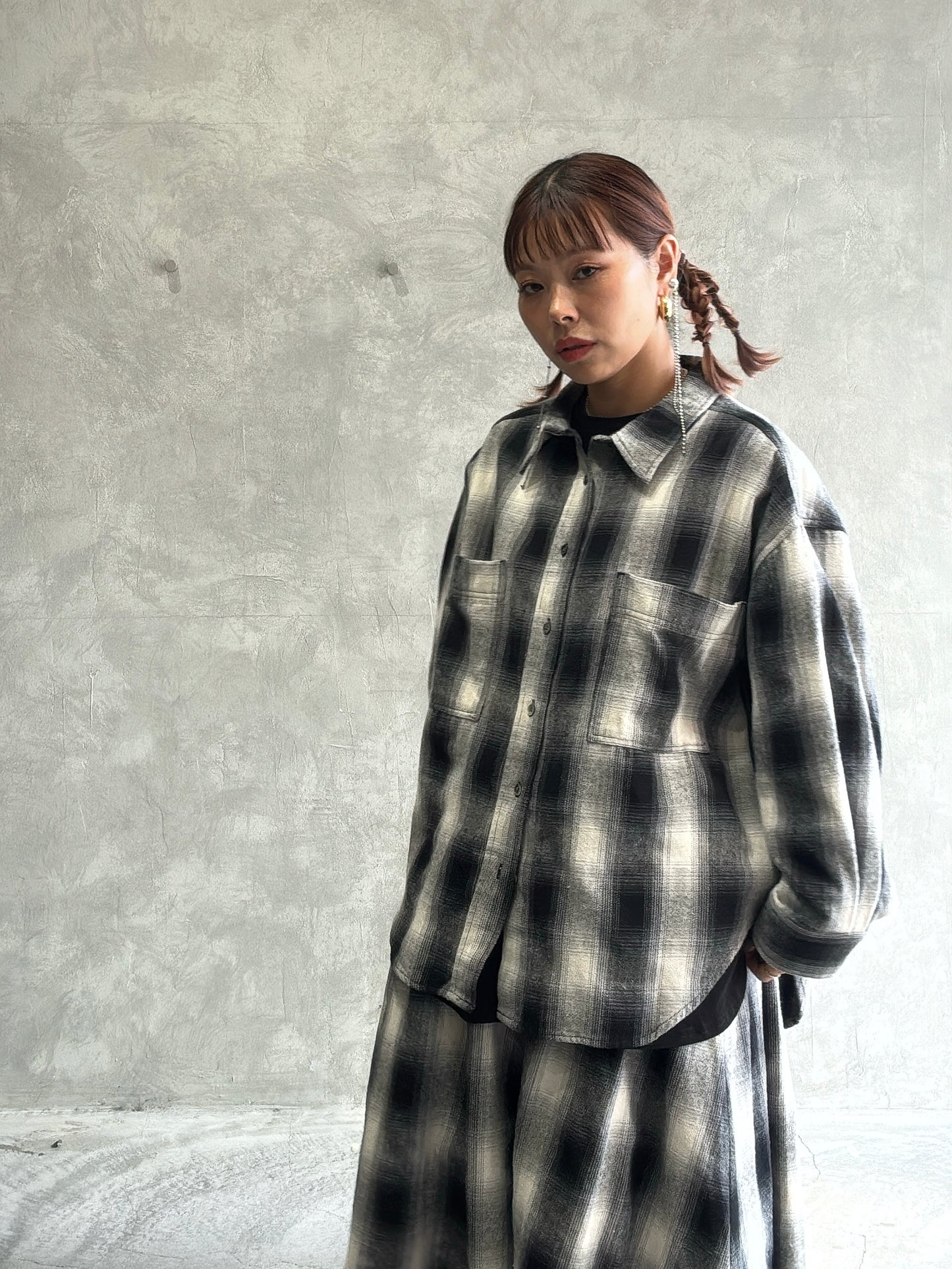 チェックシャツ／Dignite collier