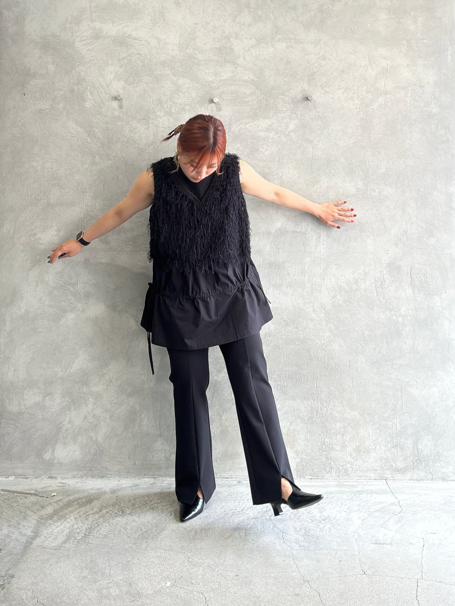 スーパーストレッチフレアパンツ／CYAN tokyo