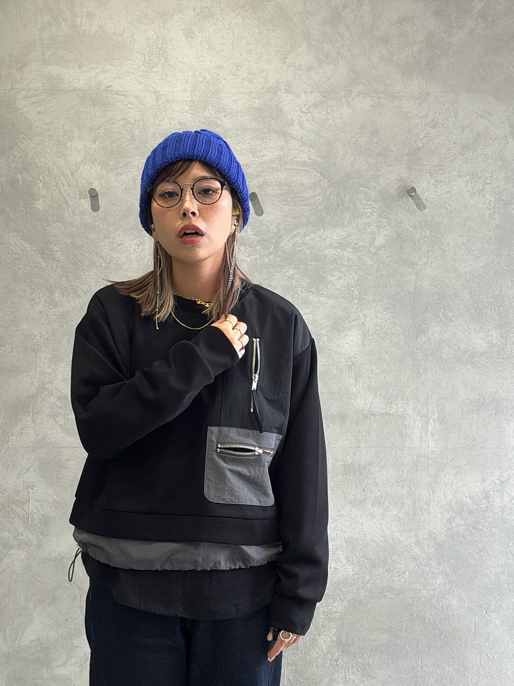 ナイロンドッキングスウェット