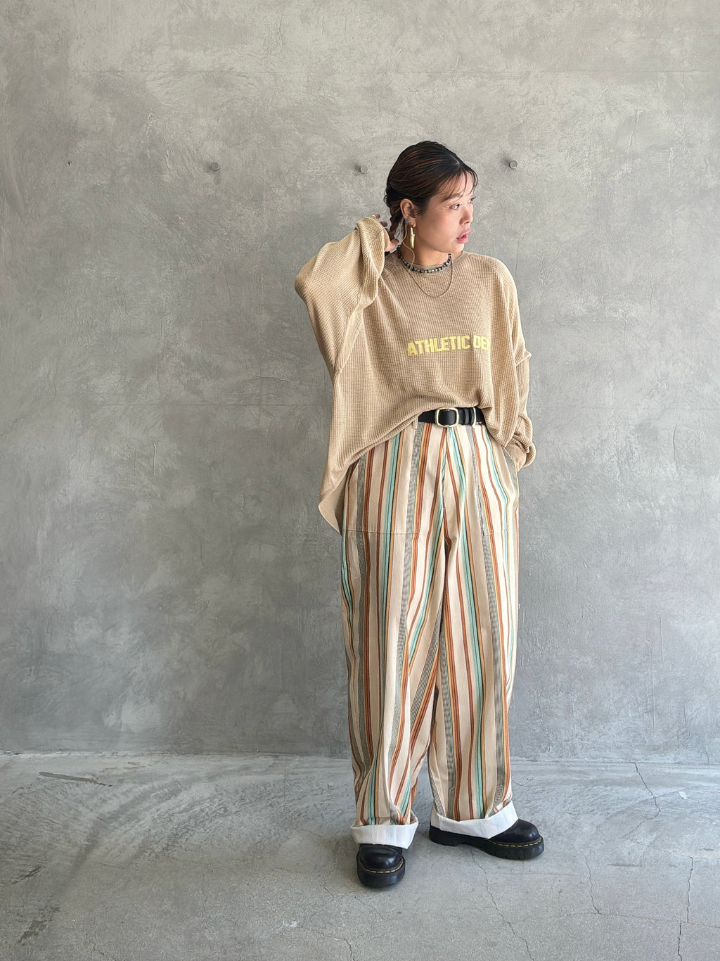 【再入荷】ワッフルドルマンロンT／flamingo firm