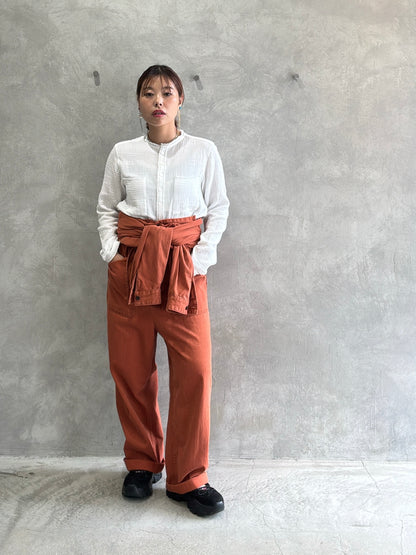 ダブルガーゼノーカラーシャツ／LE MÉLANGE