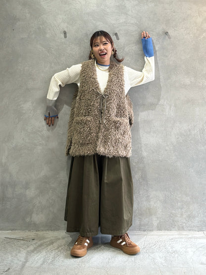 【再入荷】3カラー配色リブニット／LHELBIE