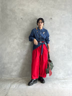 スタンドカラーデニムシャツ（スカーフ付き）／#8643203／LE MÉLANGE／2026 AW #1
