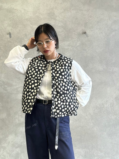 ハート柄パディングベスト／MG JK-26086-A／MARGAUX VINTAGE／2026 AW＃1
