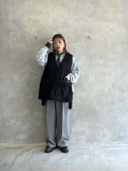 バックオーバーカーリーファーベスト／CYAN TOKYO