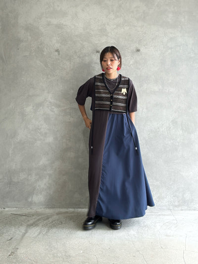 ジャガードVネックベスト／#8642701／LE MÉLANGE／2026 AW #1