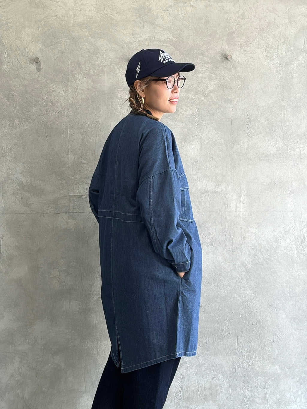 ロングデニムシャツ