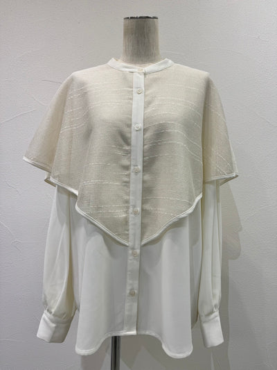 【予約⚡︎販売】ラメメッシュケープレイヤーシャツ／604500／CYAN tokyo／2026 AW#1