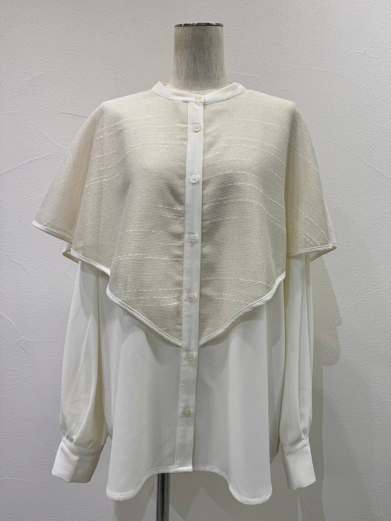 【予約⚡︎販売】ラメメッシュケープレイヤーシャツ／604500／CYAN tokyo／2026 AW#1