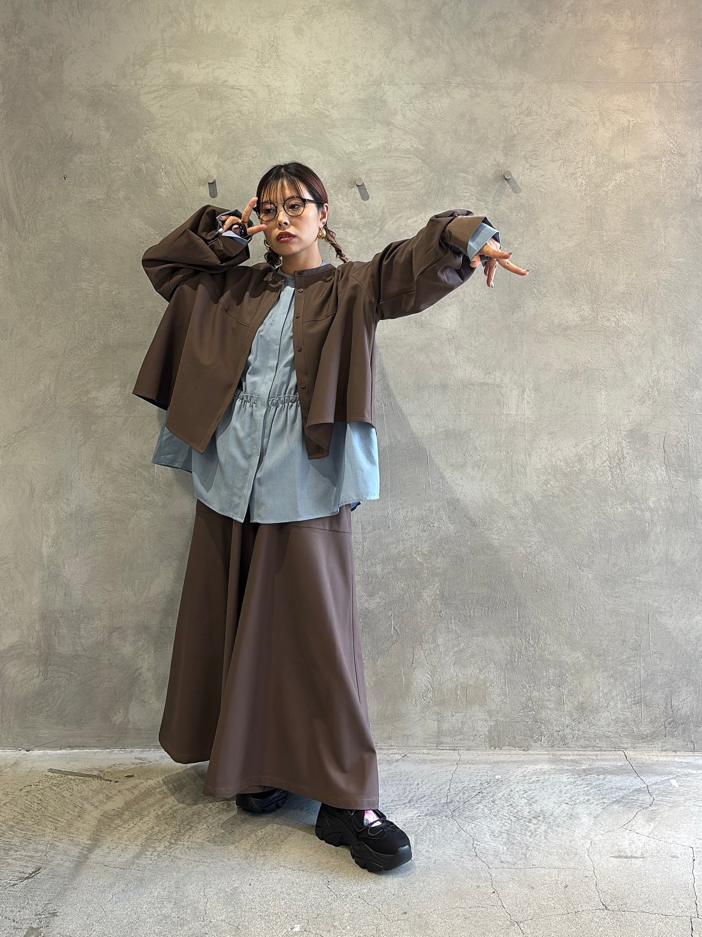 ラウンドヨークガウチョパンツ／CYAN tokyo