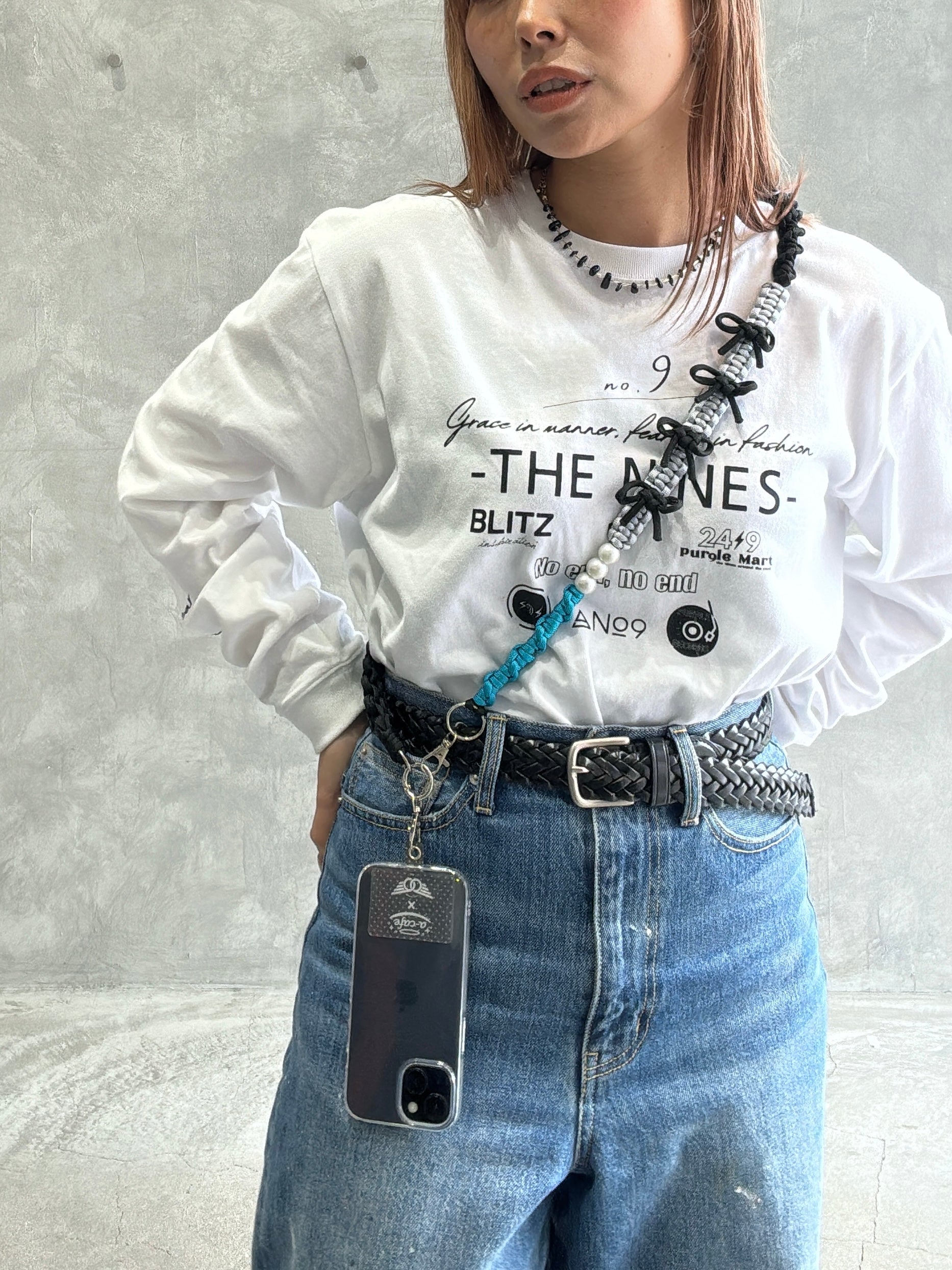 ⭐︎コラボ【予約販売】3wayパラコードショルダー／リボンパール／受注生産