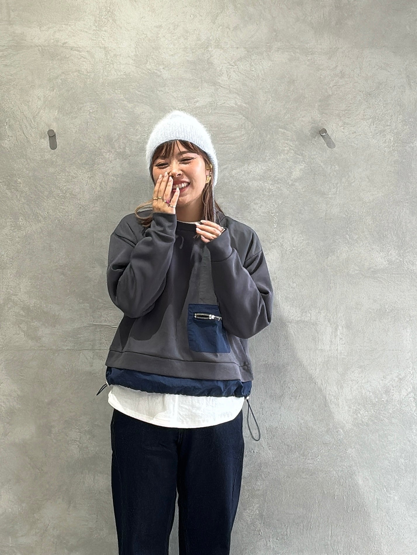 ナイロンドッキングスウェット