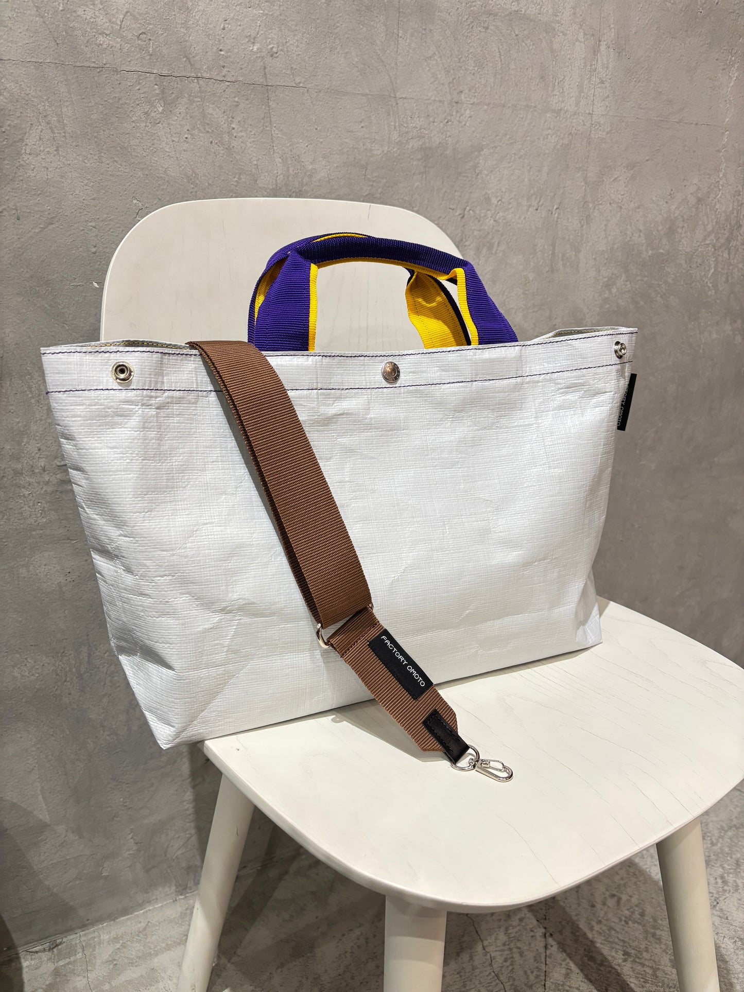 【予約販売】パープル×イエロー（本体：ホワイト）／FACTORY OMOTO／BASIC TOTE