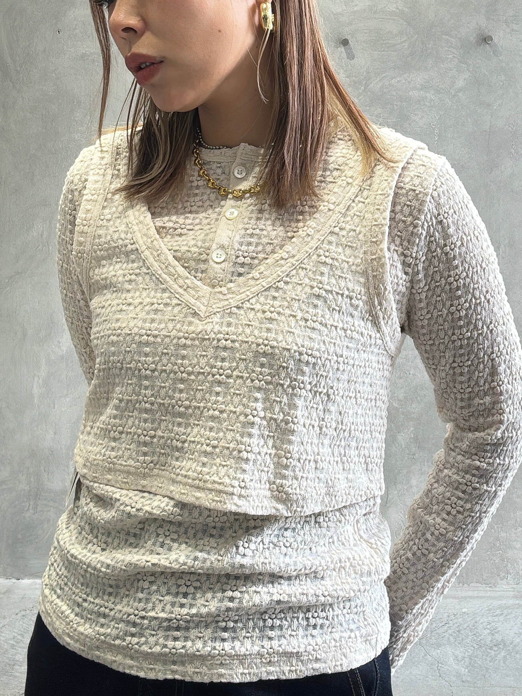 ショート丈キャミソール／8611001／LE MÉLANGE