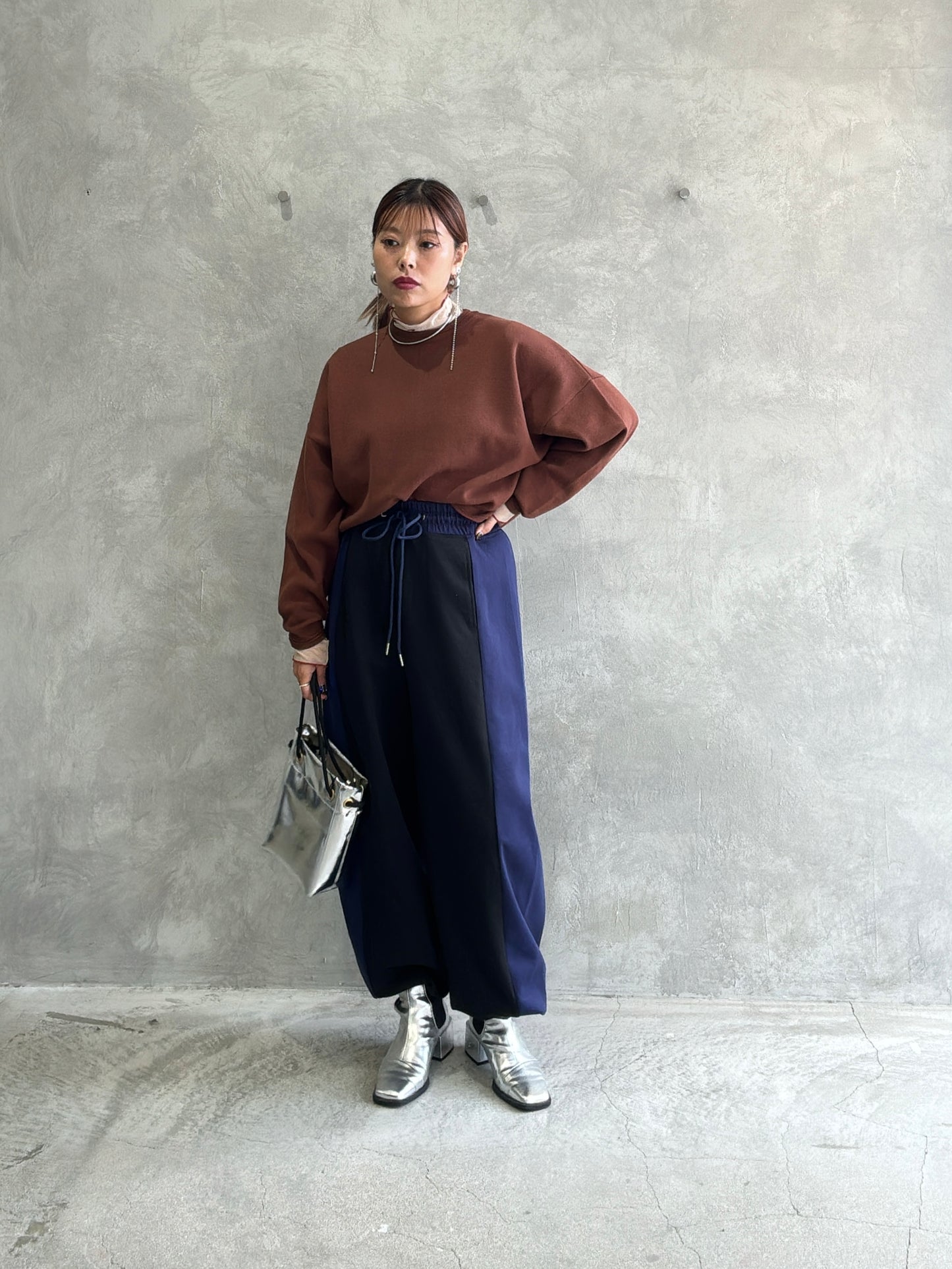 【再入荷】ポンチバイカラーパンツ／palm RICHE