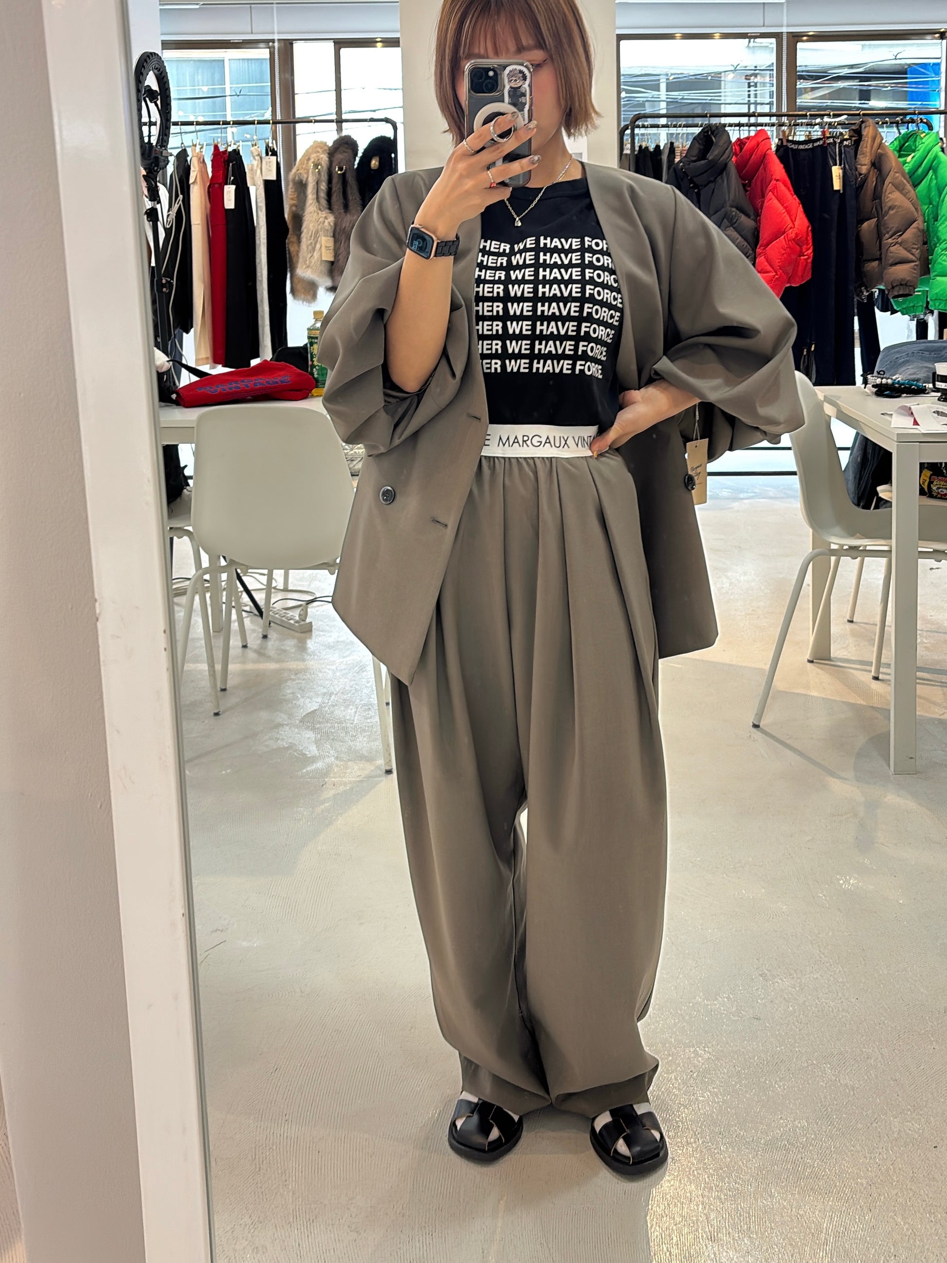 【予約⚡︎販売】ロゴウエストタックパンツ／MG PT-26089-A／MARGAUX VINTAGE／2026 AW＃1