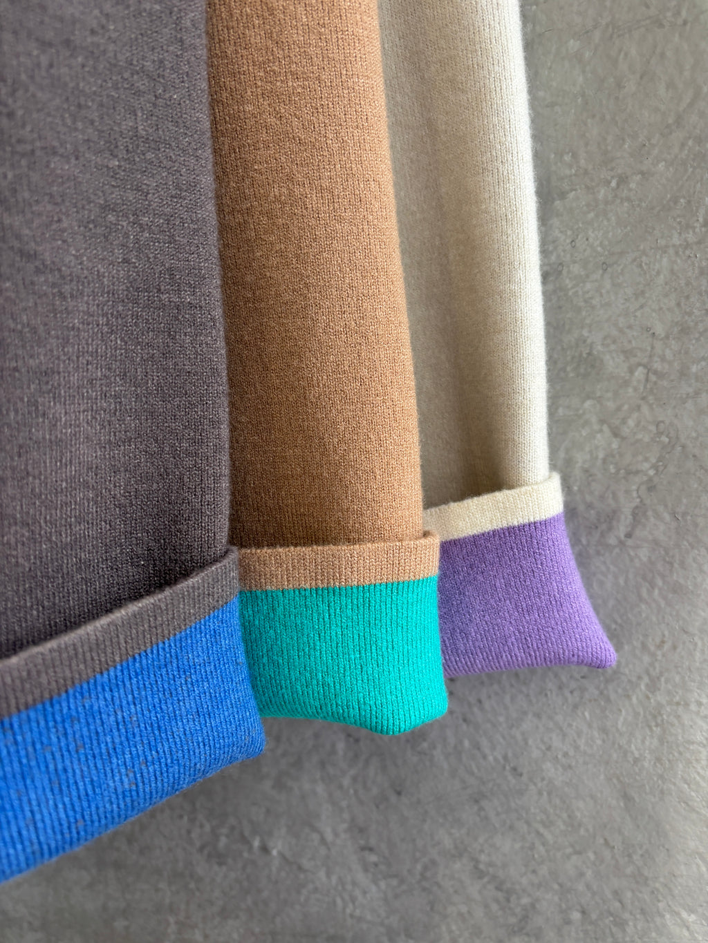 もちもちニットのバイカラーコートカーディガン