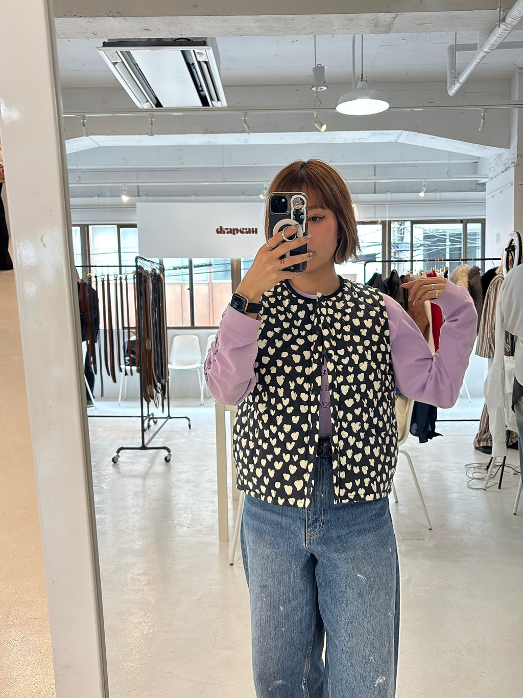 受付終了【予約⚡︎販売】ハート柄パディングベスト／MG JK-26086-A／MARGAUX VINTAGE／2026 AW＃1