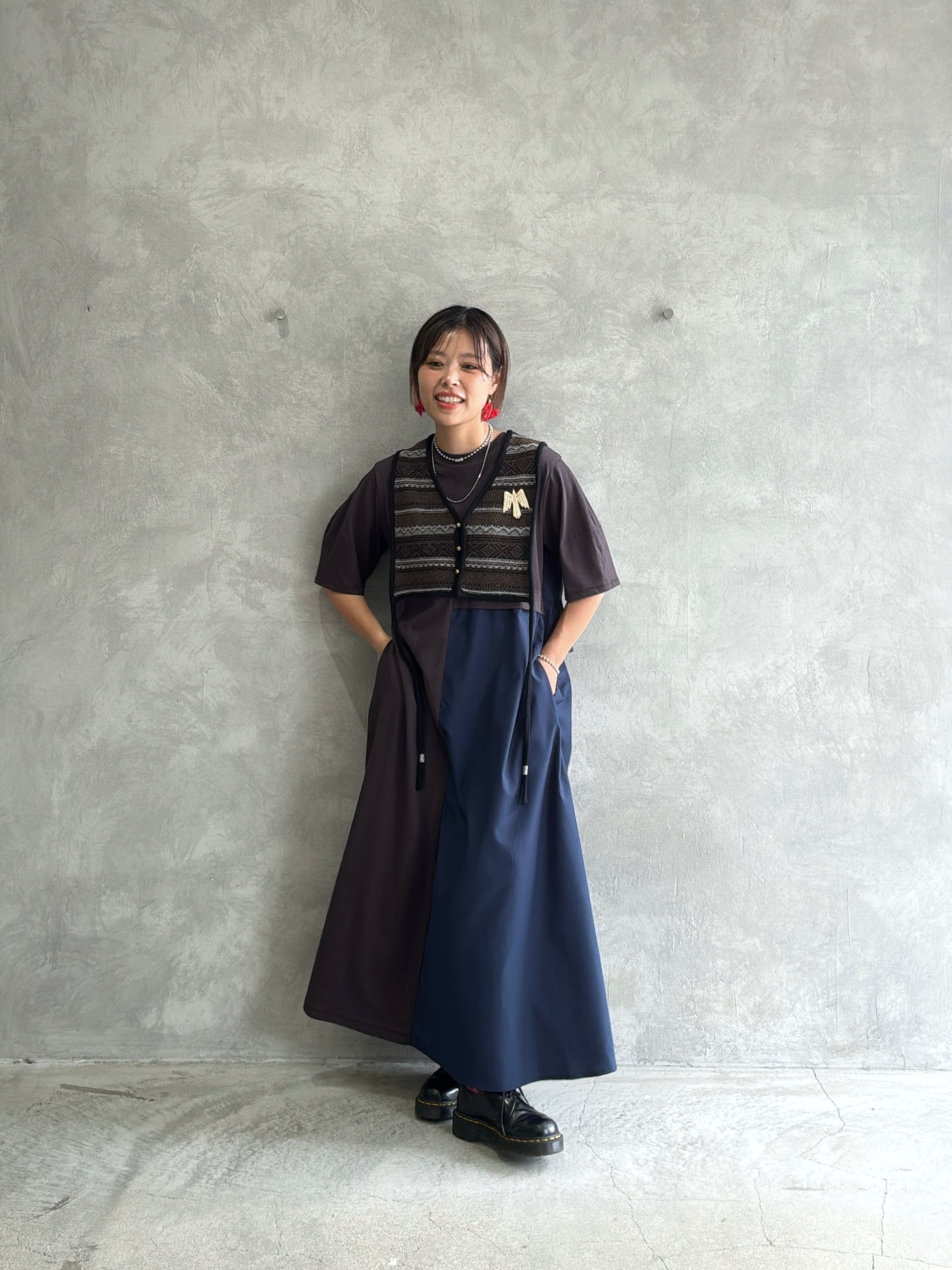 ジャガードVネックベスト／#8642701／LE MÉLANGE／2026 AW #1