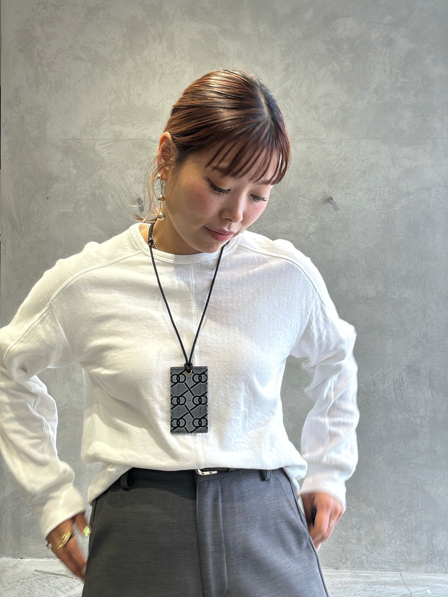 異素材ミックスカットソー／Dignite collier