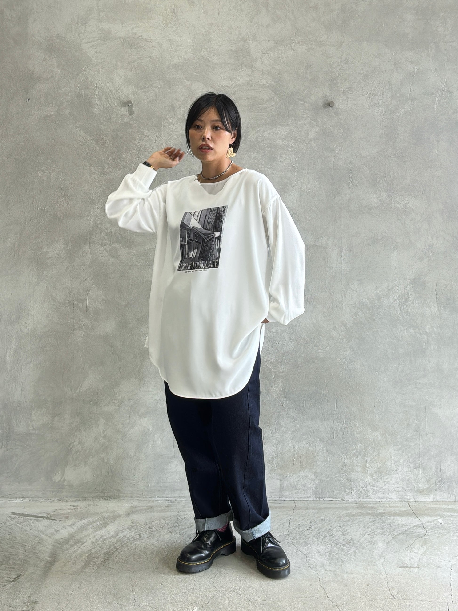 前後2wayフォトプリントロンT／Anna Kerry