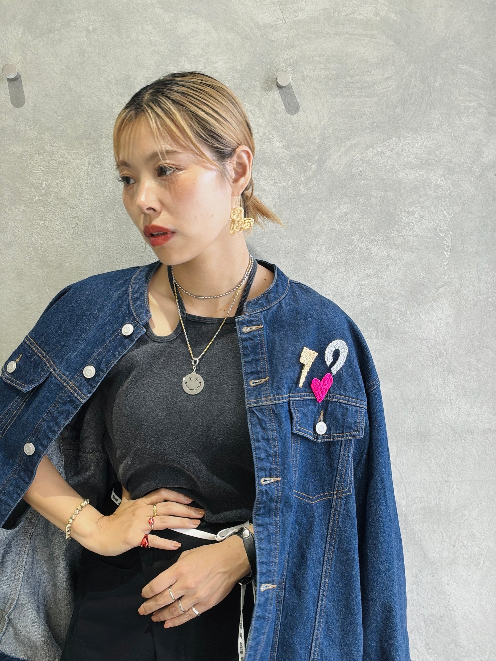 結び屋虹園×No.9コラボ／ハートの揺れるピアス（ピアス・イヤリング）