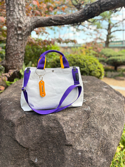 【予約販売】パープル×イエロー（本体：ホワイト）／FACTORY OMOTO／BASIC TOTE