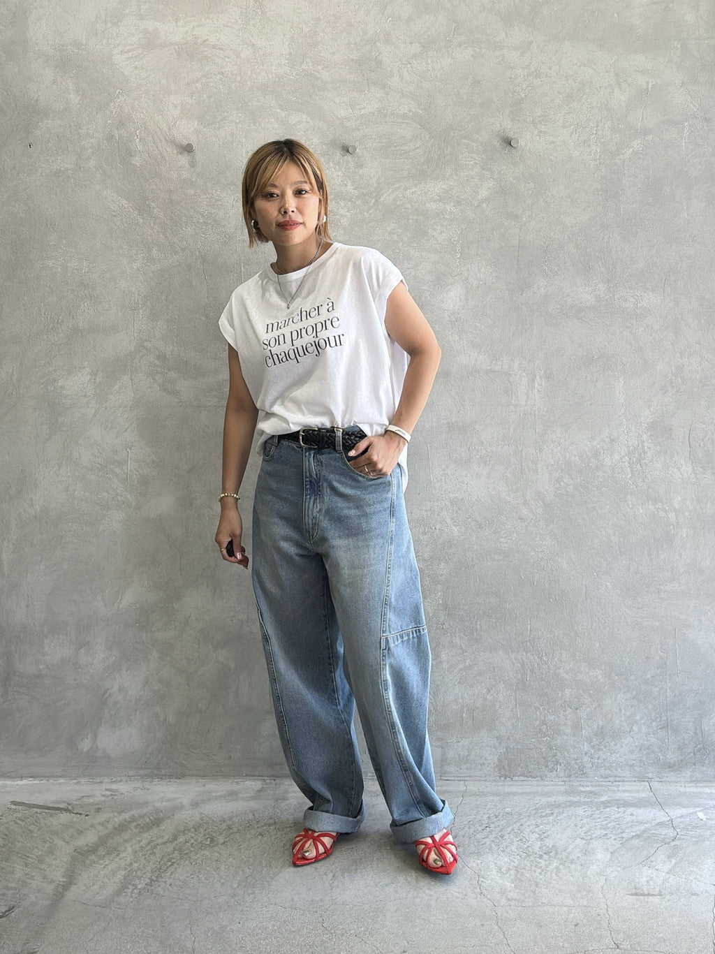 受付終了【予約販売】marcher シアー天竺ソフトフレンチTシャツ／ING