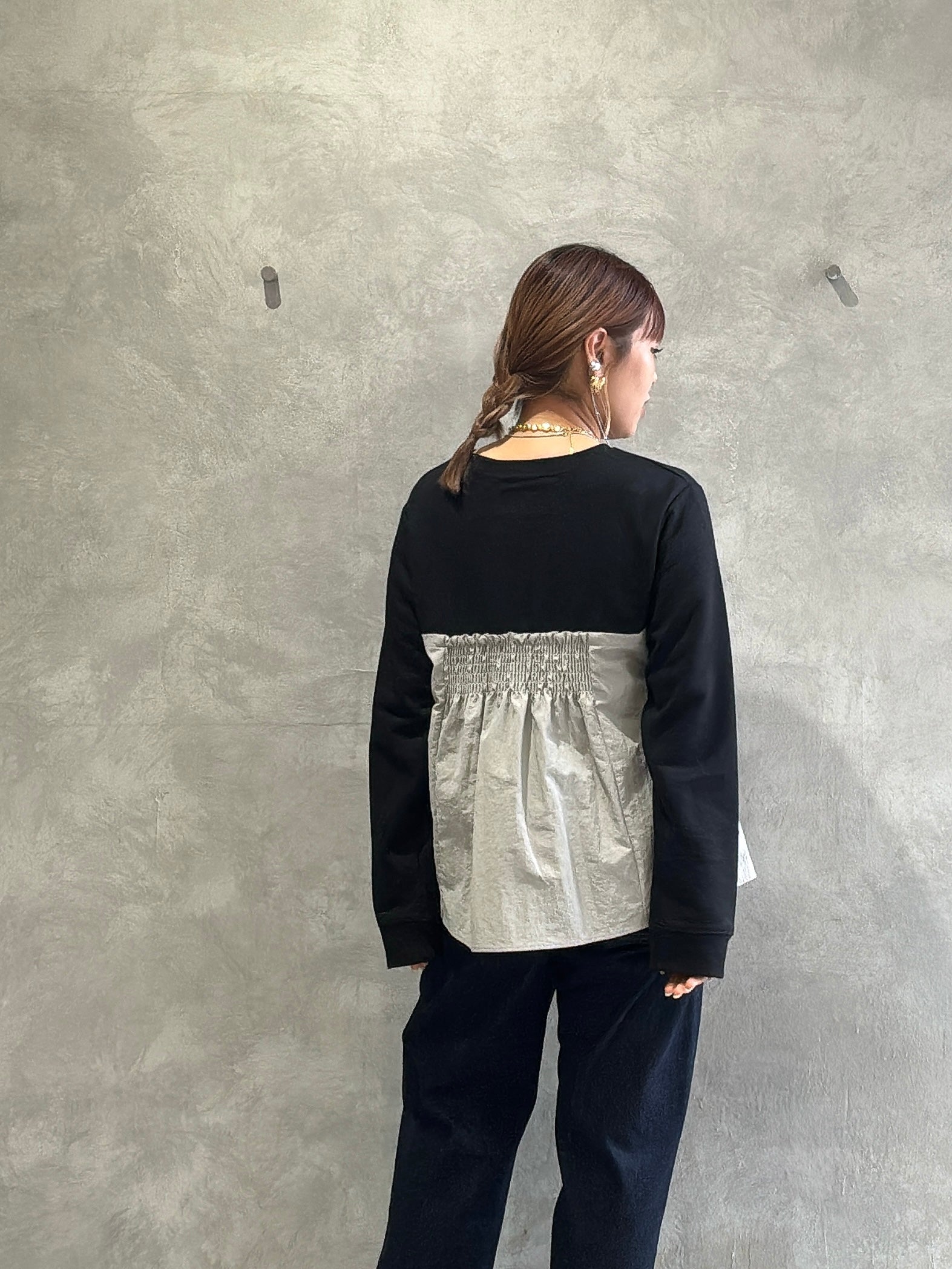 フリル切替スウェット