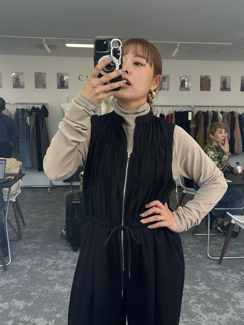 【予約⚡︎販売】ティアードスキッパーサロペット／604498／CYAN tokyo／2026 AW#1