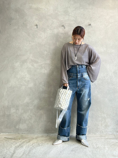 Wウエストデニムパンツ／VERSEAU