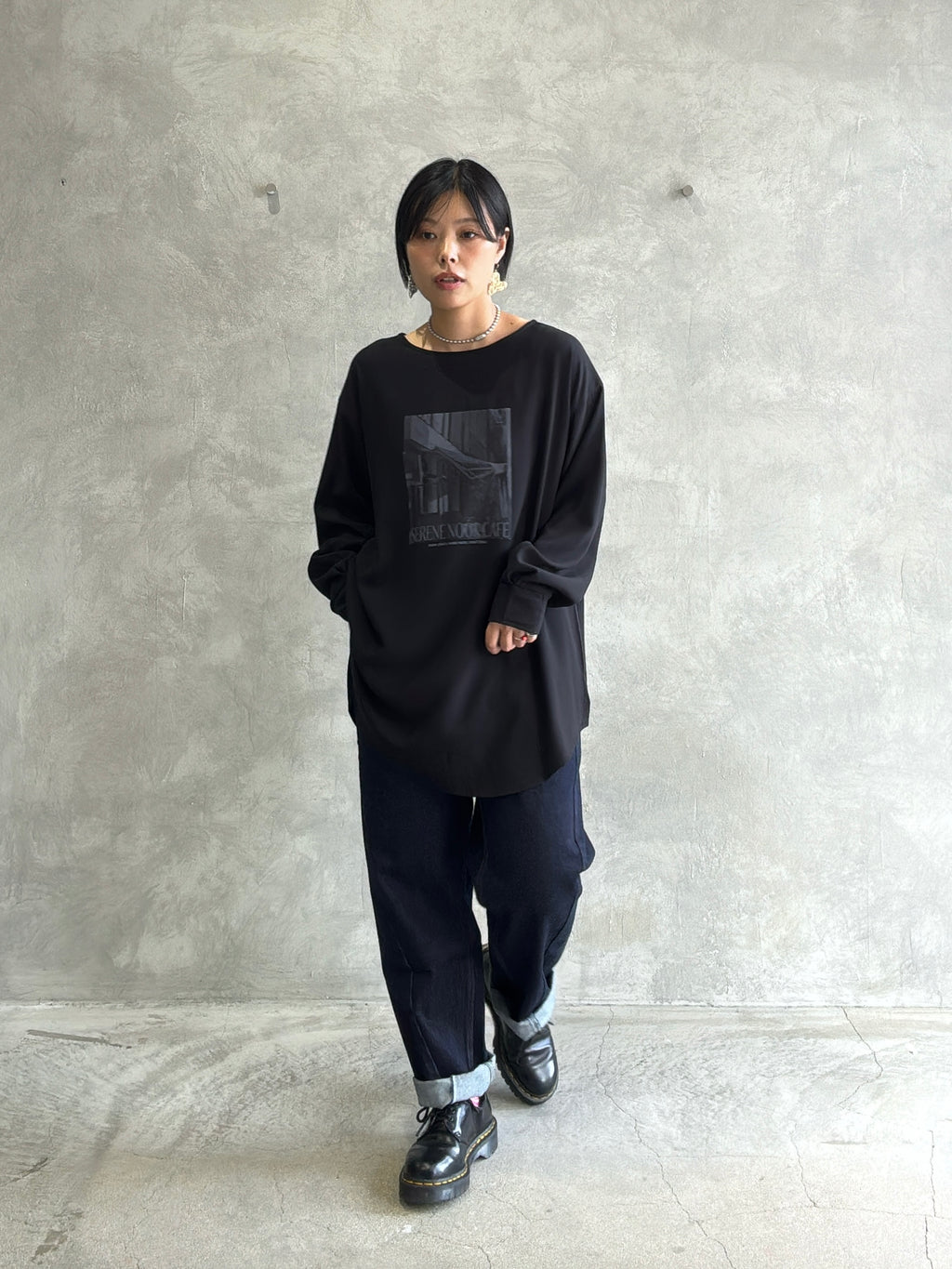前後2wayフォトプリントロンT／Anna Kerry