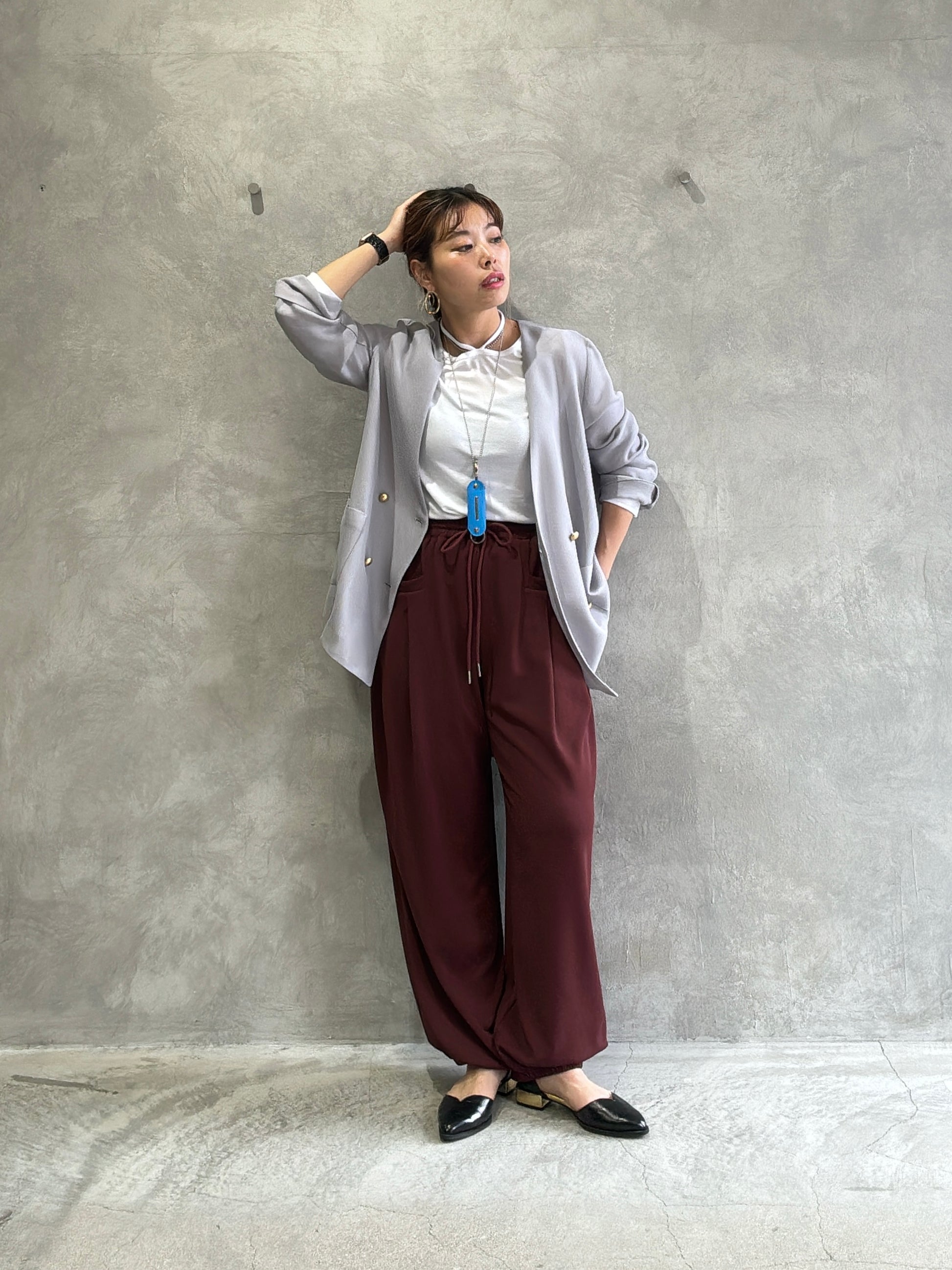 メッシュノーカラージャケット／Dignite collier