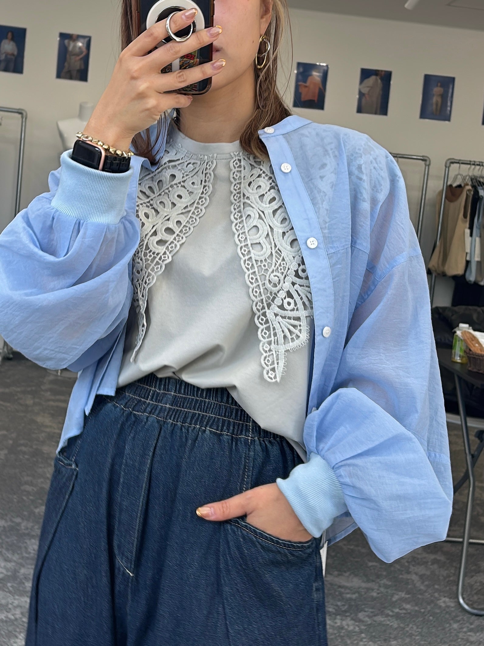 【予約販売】レースカラーノースリTOPS／601478／CYAN tokyo／2026 SS#2