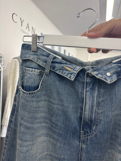 【予約⚡︎販売】ロールウエストワイドデニム／607534／CYAN tokyo／2026 AW#2