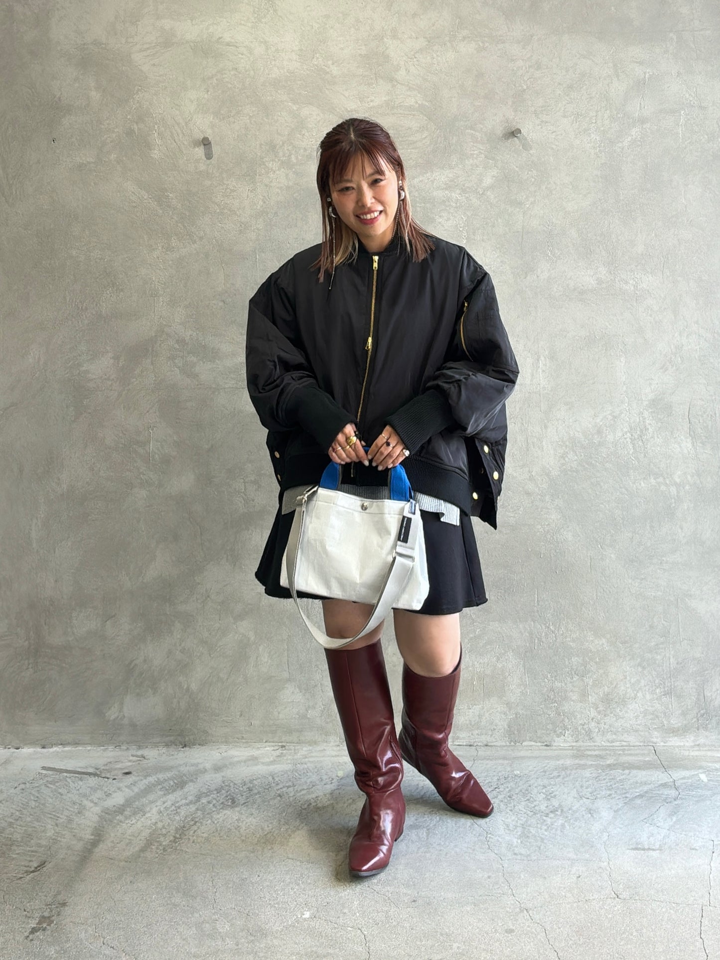 ナイロンツイルポンチョライクMA-1／trois