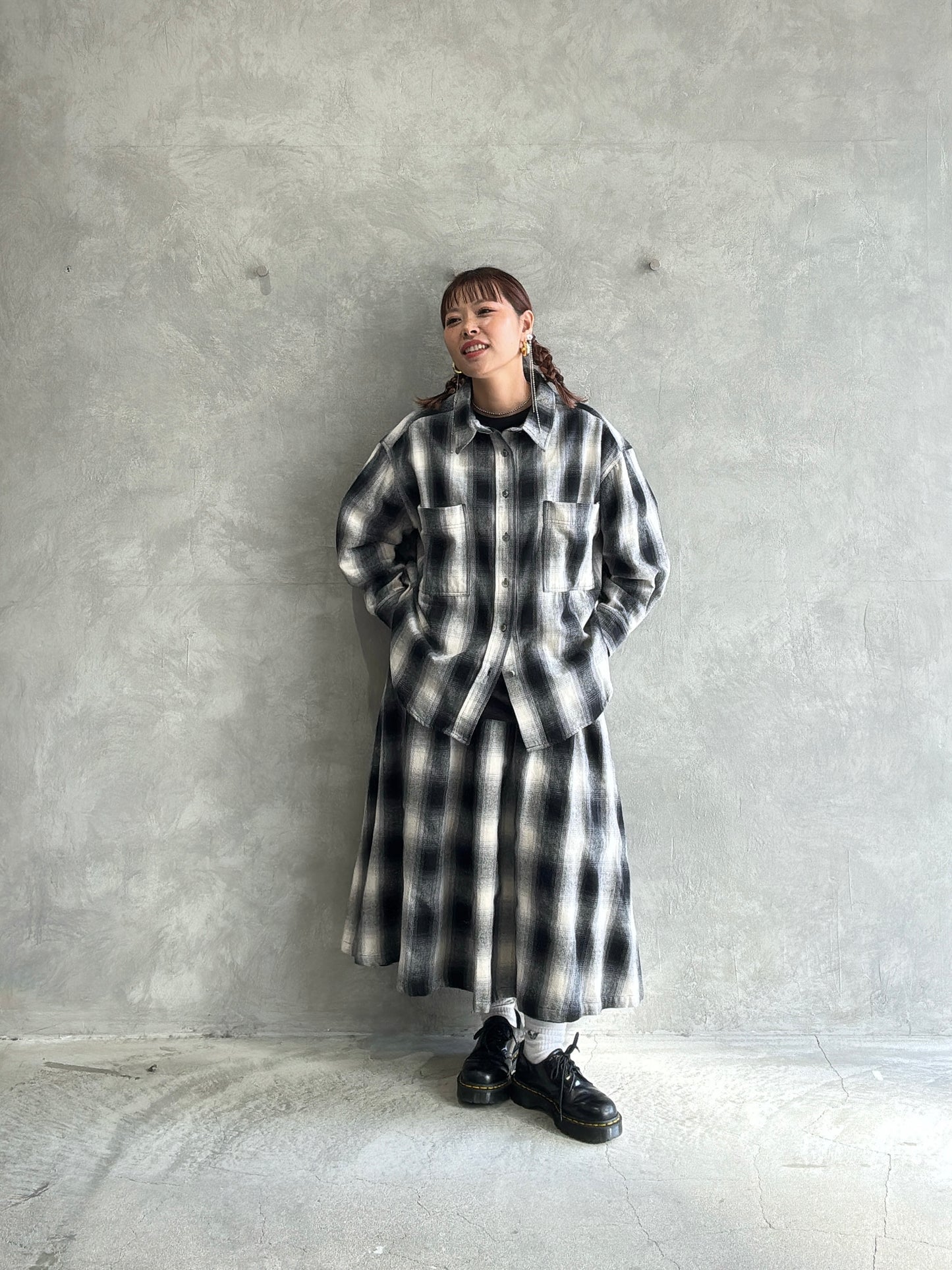 チェックシャツ／Dignite collier