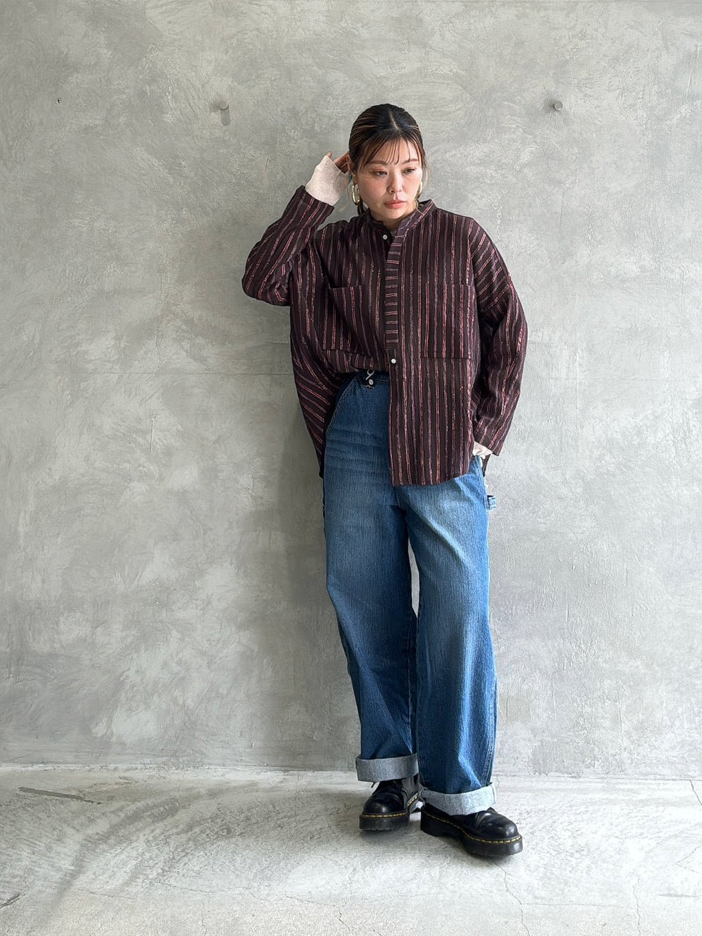 ストライプ柄シャツ／8613211／LE MÉLANGE