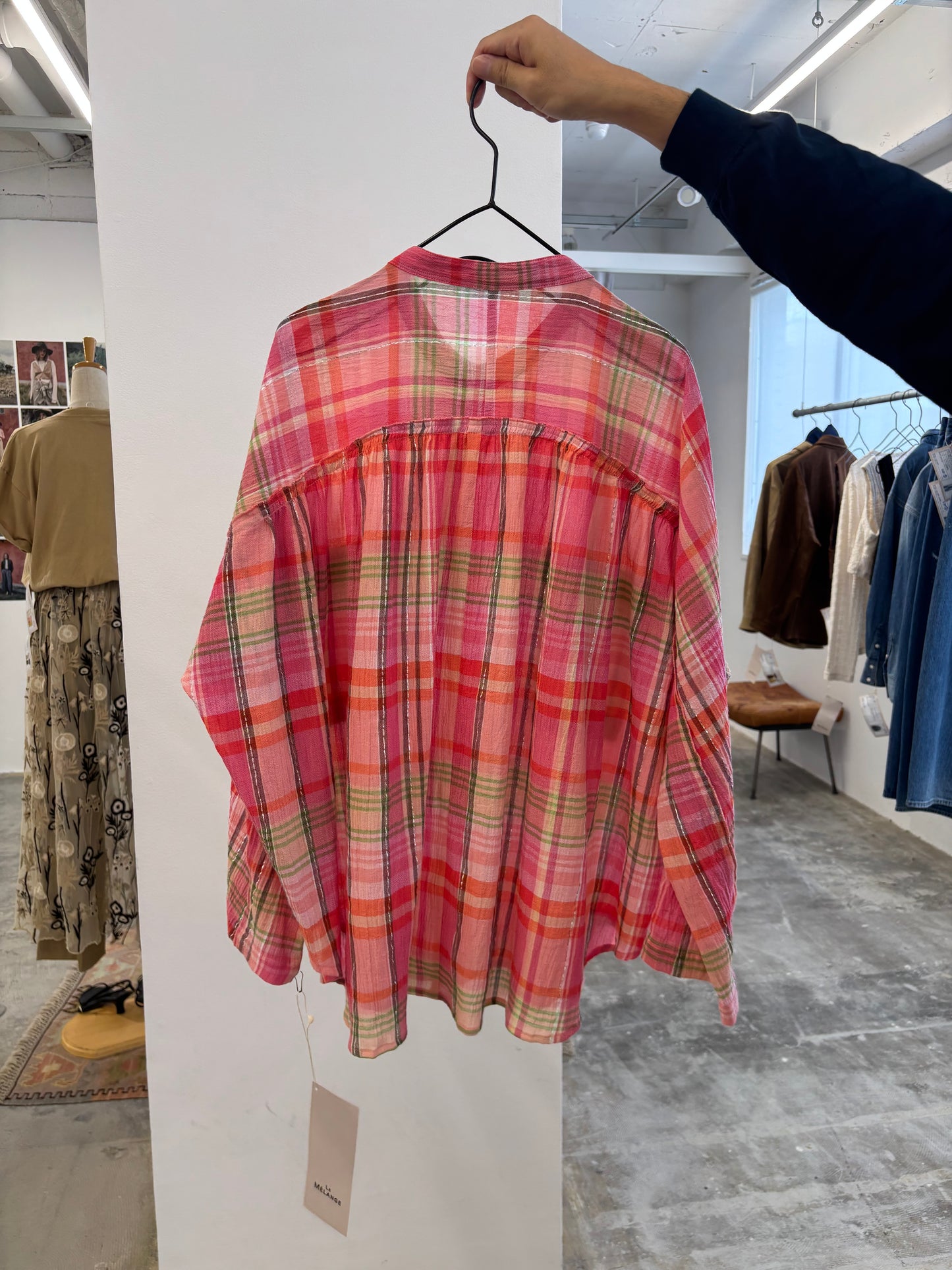 受付終了【予約販売】ストライプ柄・チェック柄シャツ／8613211／LE MÉLANGE