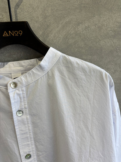 ノーカラーロングシャツ／VENT BLANC