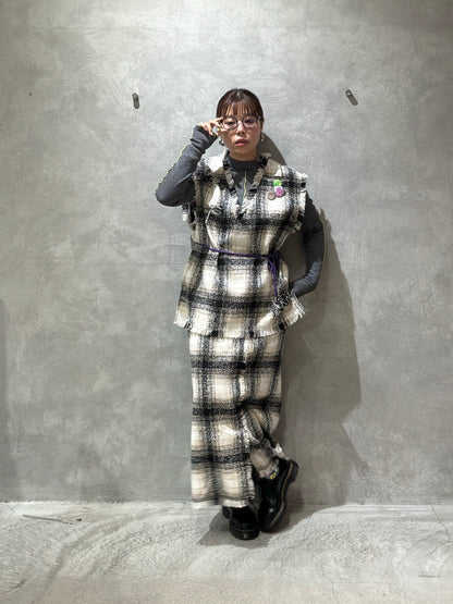 クラッシュツイードタイトスカート／the Nines