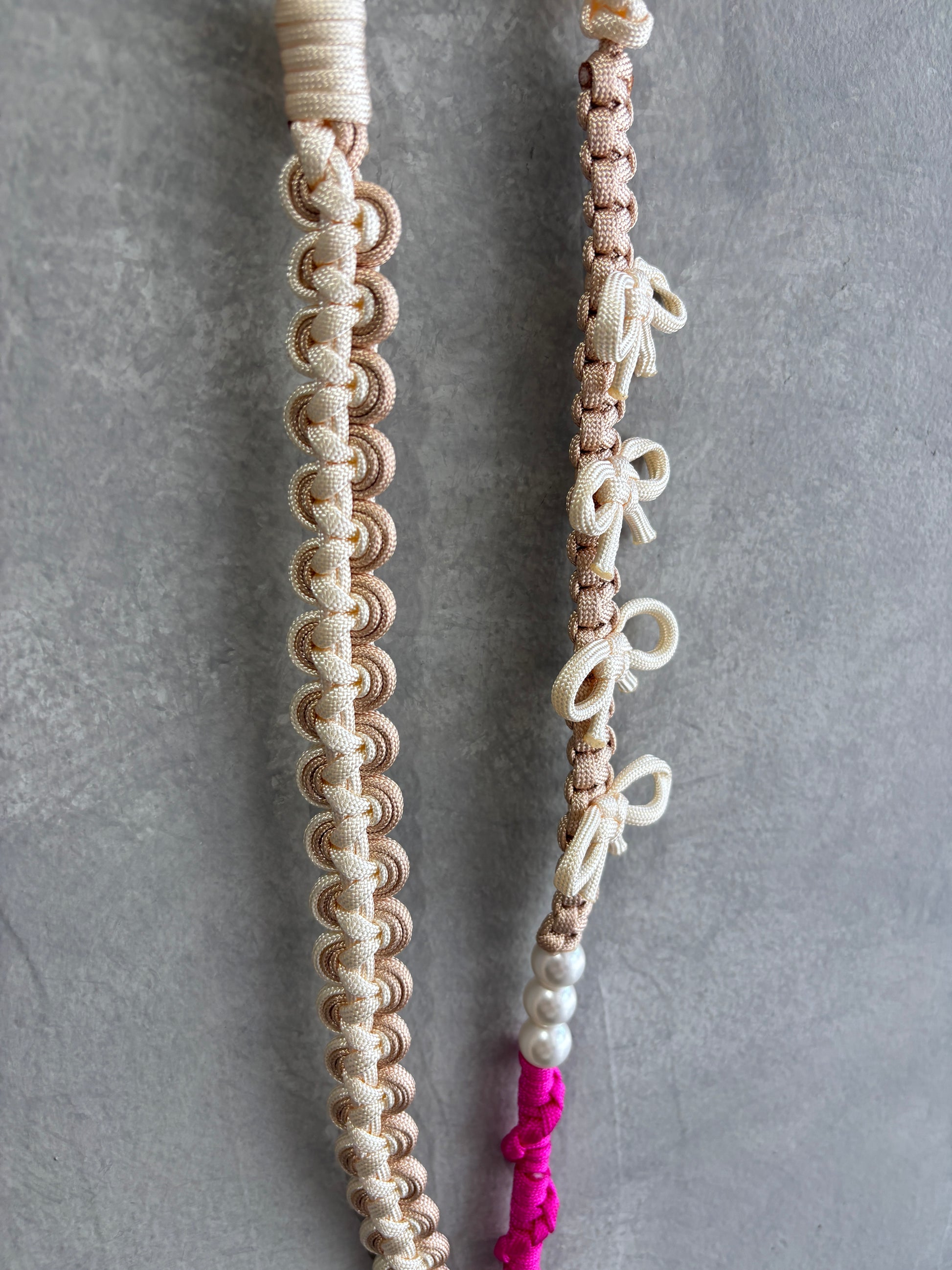 ⭐︎コラボ【予約販売】3wayパラコードショルダー／リボンパール／受注生産