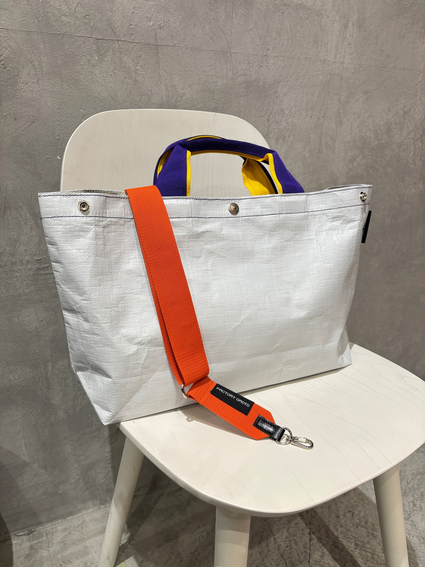 【予約販売】パープル×イエロー（本体：ホワイト）／FACTORY OMOTO／BASIC TOTE