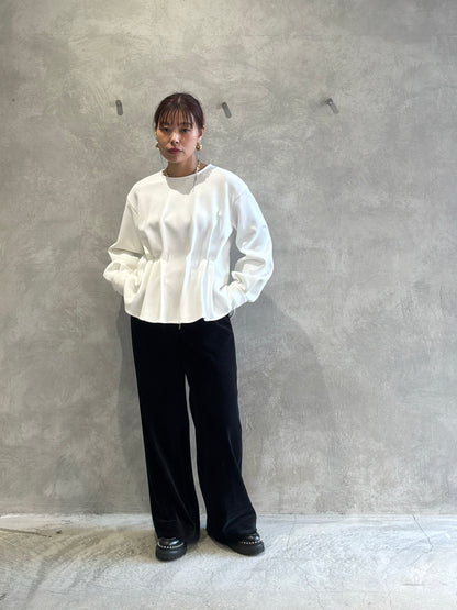 コーデュロイジャージーセミワイドパンツ／trois