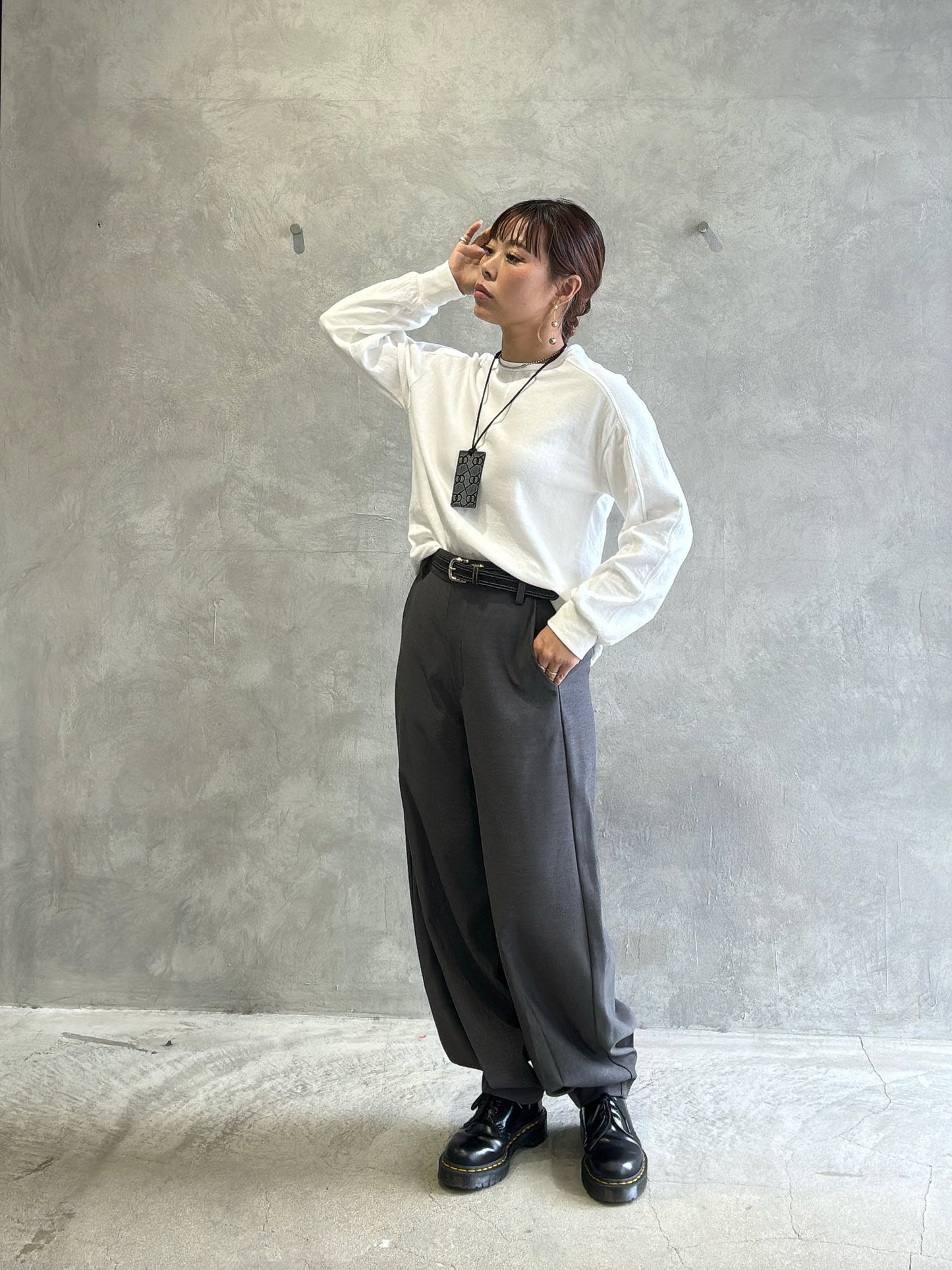 異素材ミックスカットソー／Dignite collier