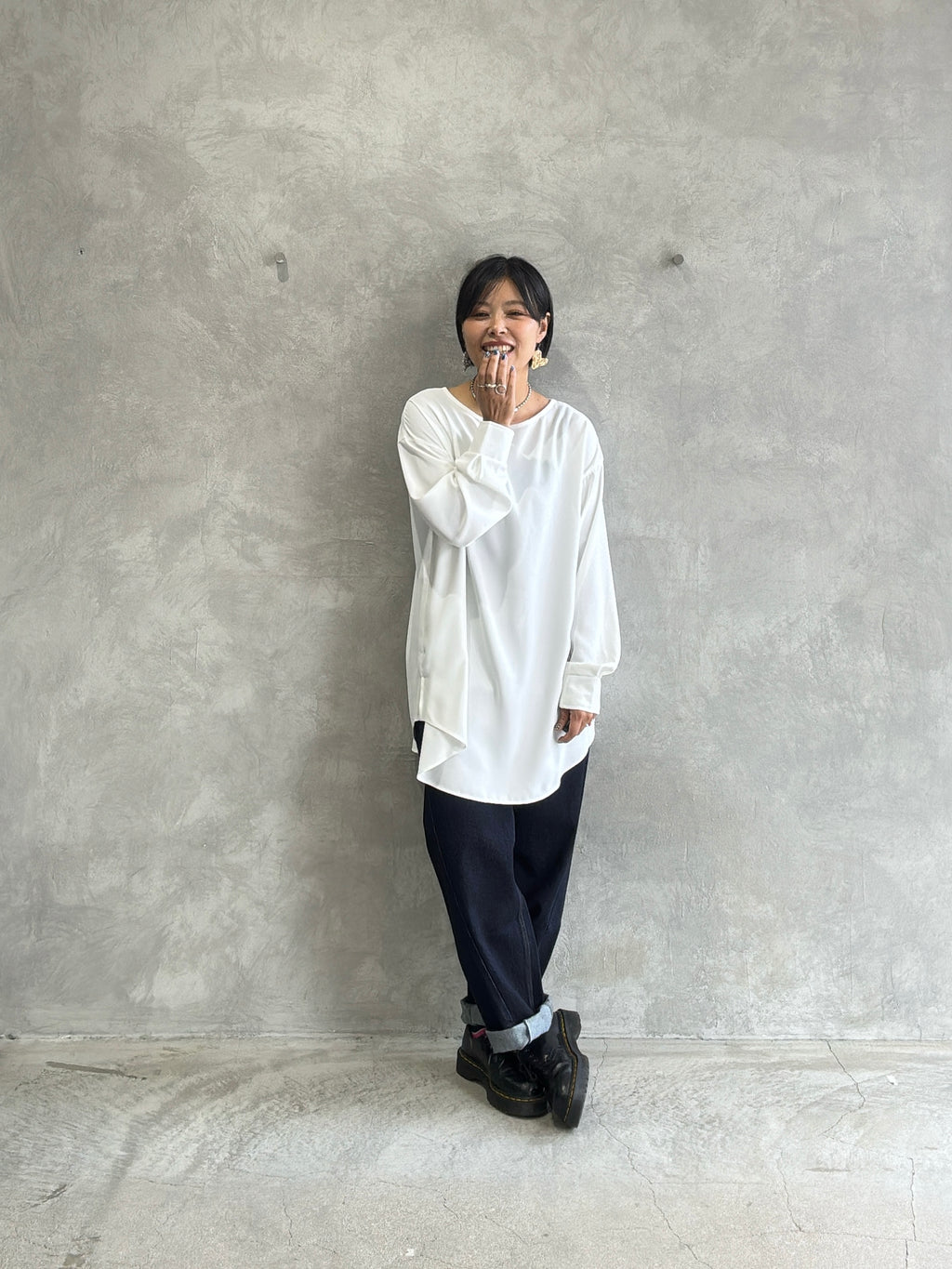 前後2wayフォトプリントロンT／Anna Kerry