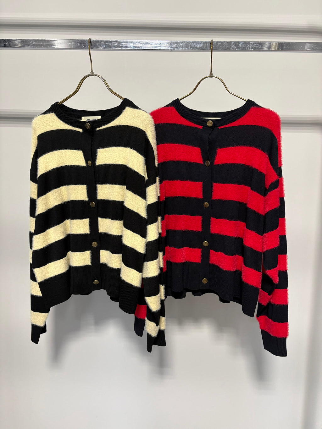【予約⚡︎販売】異素材ボーダークルーカーディガン／MG KN-26121-A／MARGAUX VINTAGE／2026 AW＃2